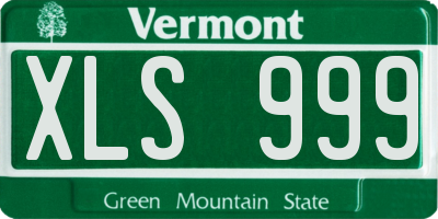 VT license plate XLS999