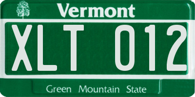 VT license plate XLT012