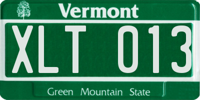 VT license plate XLT013