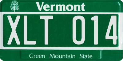 VT license plate XLT014