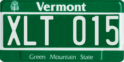 VT license plate XLT015