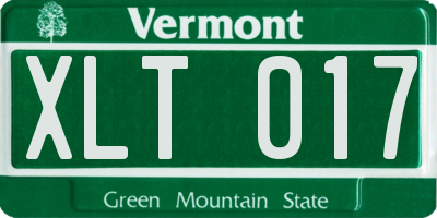 VT license plate XLT017