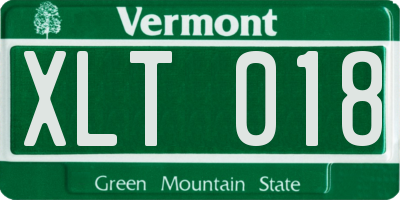 VT license plate XLT018