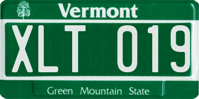 VT license plate XLT019