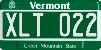 VT license plate XLT022