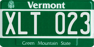 VT license plate XLT023