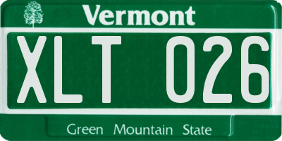 VT license plate XLT026