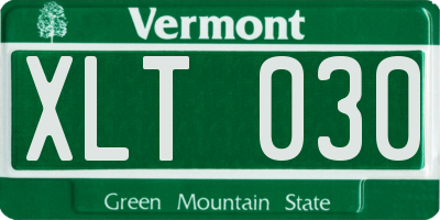 VT license plate XLT030