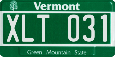 VT license plate XLT031