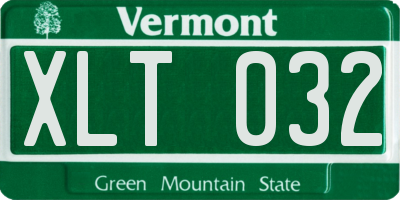 VT license plate XLT032