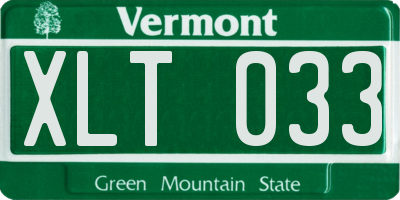 VT license plate XLT033