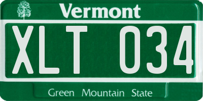 VT license plate XLT034