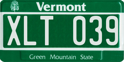 VT license plate XLT039