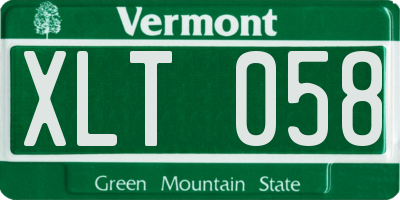 VT license plate XLT058