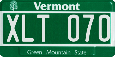VT license plate XLT070