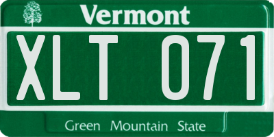VT license plate XLT071