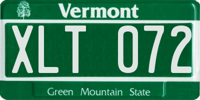 VT license plate XLT072