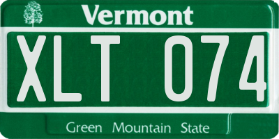 VT license plate XLT074