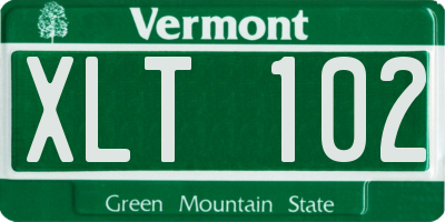 VT license plate XLT102