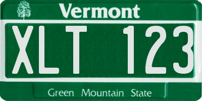 VT license plate XLT123