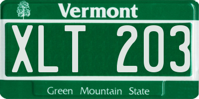 VT license plate XLT203