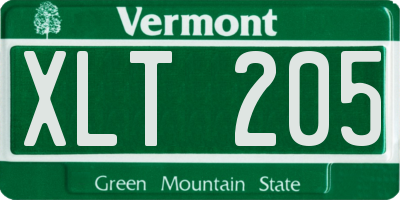 VT license plate XLT205