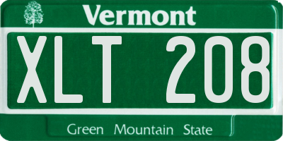 VT license plate XLT208