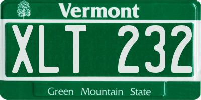 VT license plate XLT232