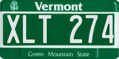 VT license plate XLT274