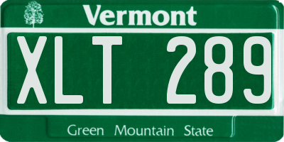 VT license plate XLT289
