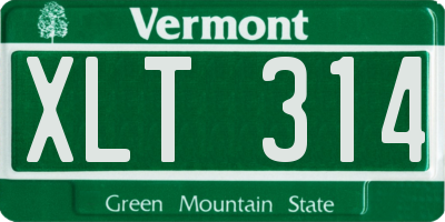 VT license plate XLT314