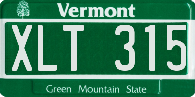 VT license plate XLT315