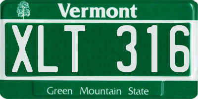 VT license plate XLT316