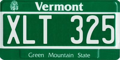 VT license plate XLT325