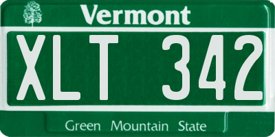 VT license plate XLT342