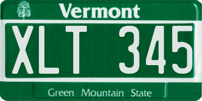 VT license plate XLT345