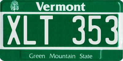 VT license plate XLT353