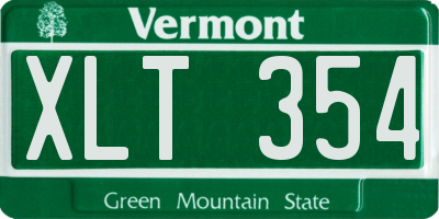 VT license plate XLT354