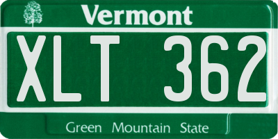 VT license plate XLT362