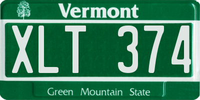 VT license plate XLT374