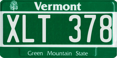 VT license plate XLT378