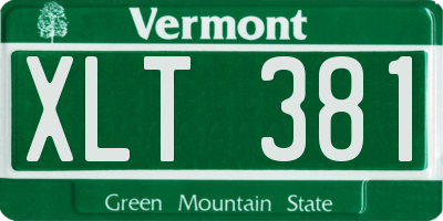 VT license plate XLT381