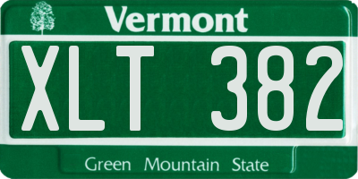 VT license plate XLT382
