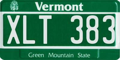 VT license plate XLT383