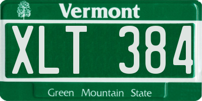 VT license plate XLT384