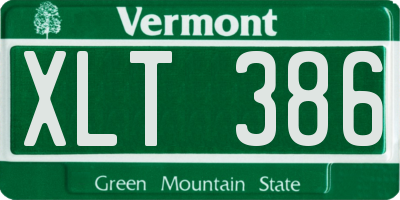 VT license plate XLT386