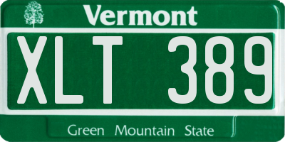 VT license plate XLT389