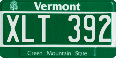 VT license plate XLT392