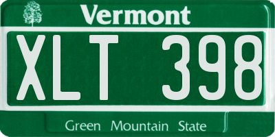 VT license plate XLT398