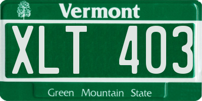 VT license plate XLT403